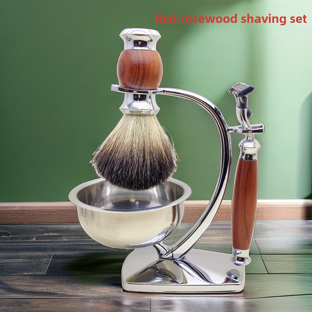 Beard Trimmer - Safflower Rosewood Handle Razor Set Men's
