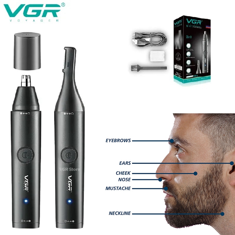 Nose Trimmer - VGR Washable Nose Hair Trimmer Beard