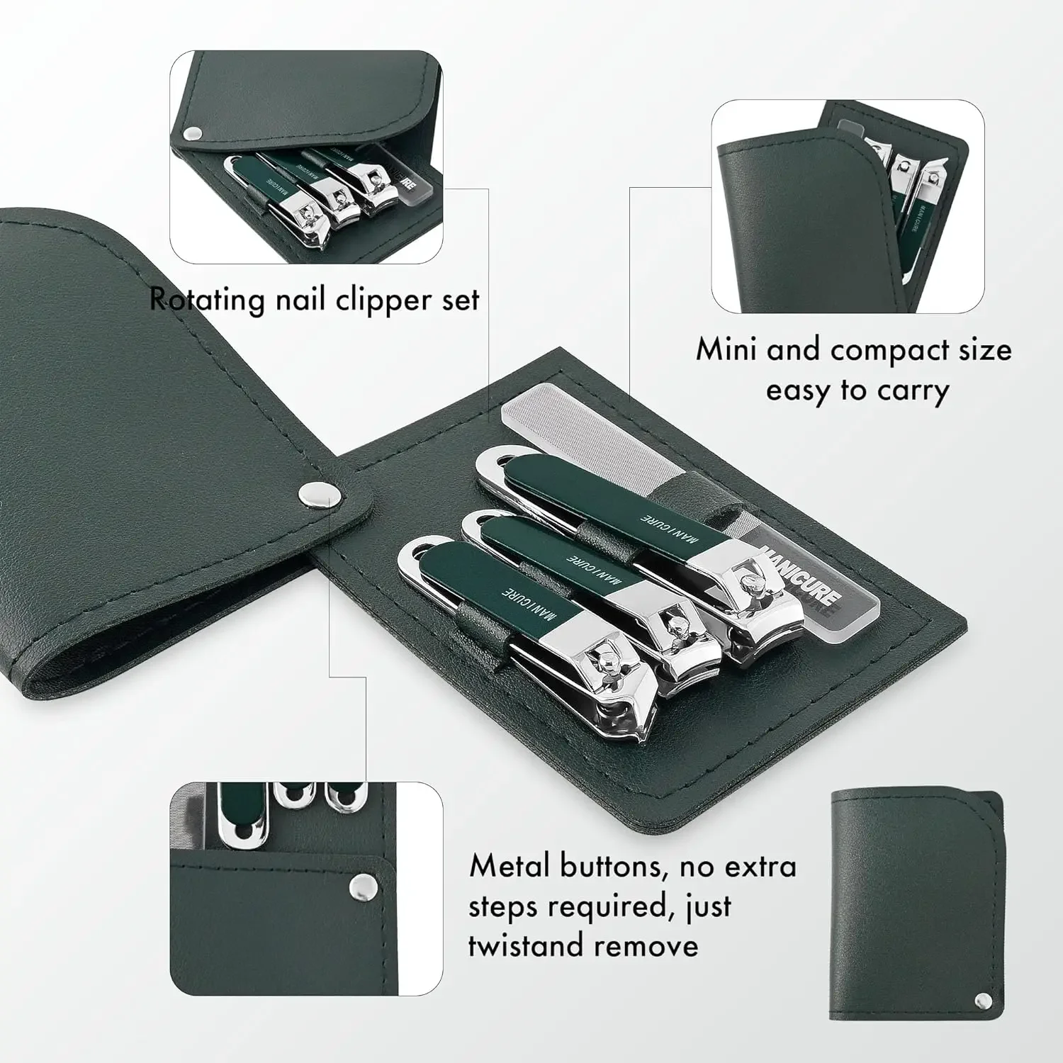 4 Pcs Steel Nail Clipper Manic - Mens Grooming Travel Kit review and price