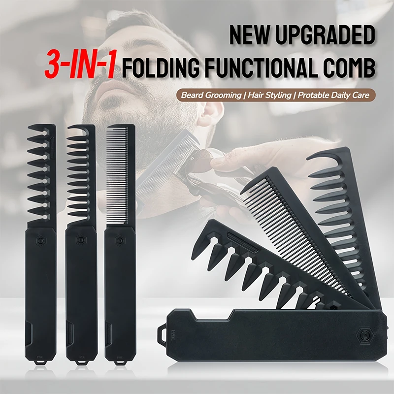 3-in-1 Folding Beard Comb for  - Mens Grooming Travel Kit review and price