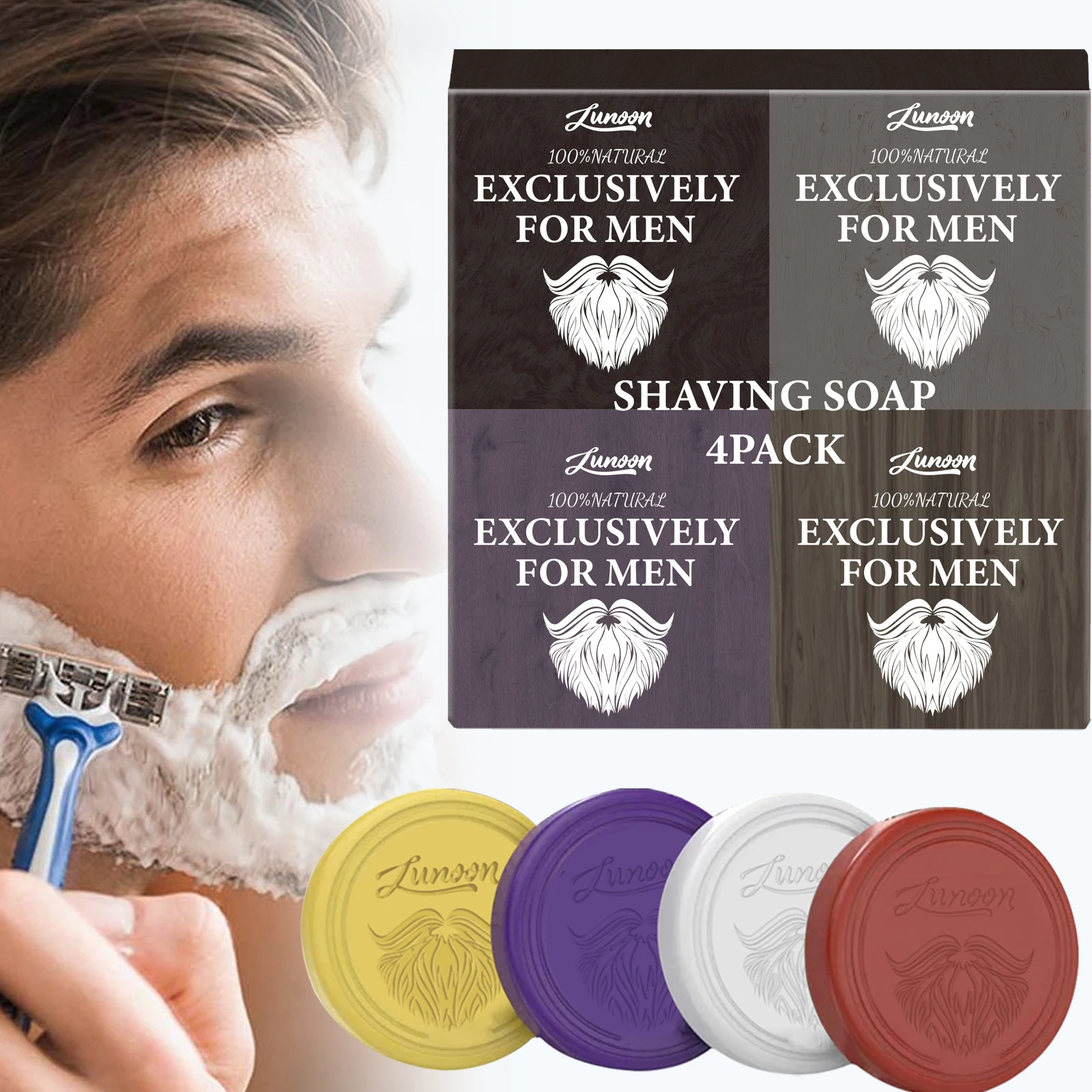 4/1pcs Mens Beard Shaving Soap - Shaving Cream review and price