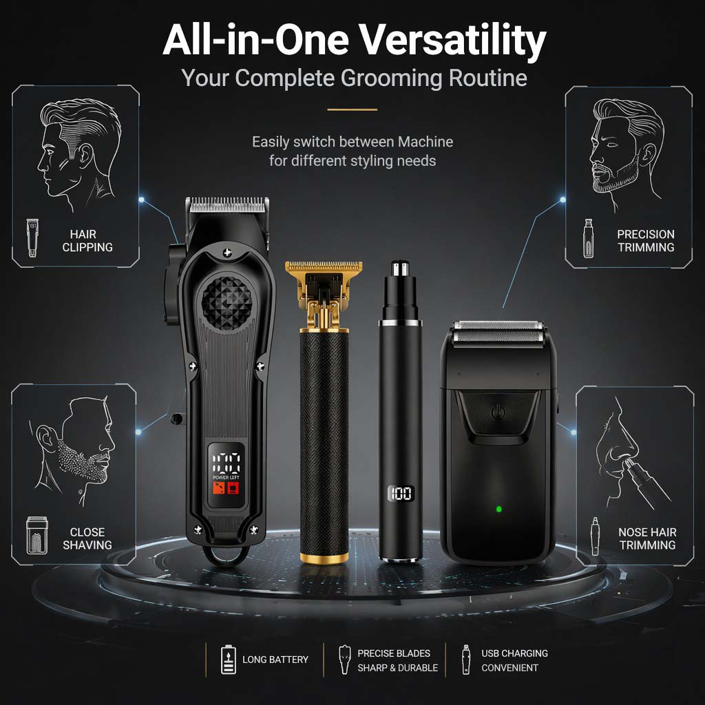 4-in-1 Men's Hair Clipper Set  - Electric Shaver Rotary review and price
