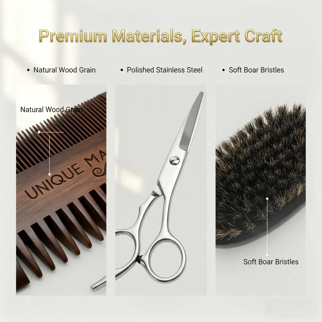UNIQUE MAN Men's Beard Set, Bl - Grooming Kit review and price